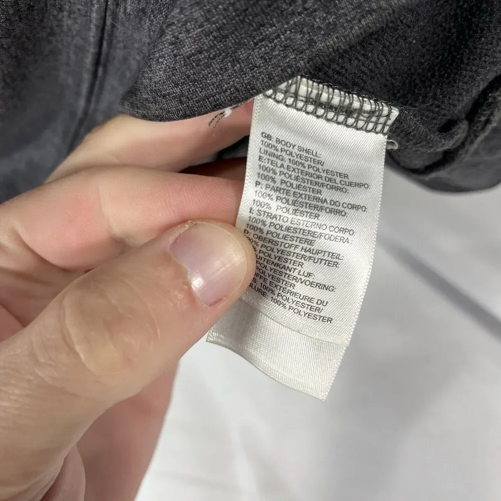 THE NORTH FACE HOODIE MENS LARGE DRAWSTRING HOODED SWEATSHIRT GRAY BLUE PULLOVER